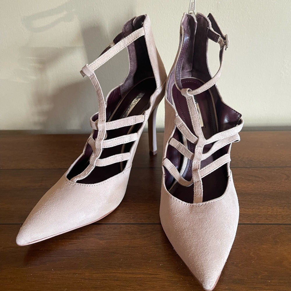 BCBGeneration Beige Suede Heels